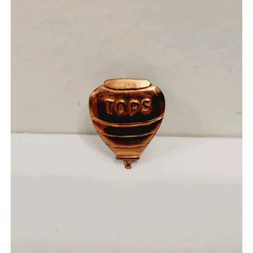 Vtg Copper TOPS Tobacco Rolling Papers Lapel Pin Advertising Marked